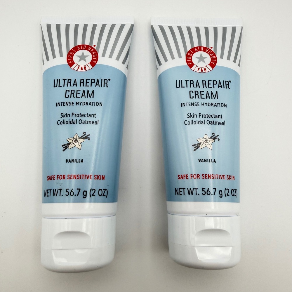 First Aid Beauty Ultra Repair Cream 2oz Blue Vanilla (2 Pack)‎ Exp 9/26 NEW